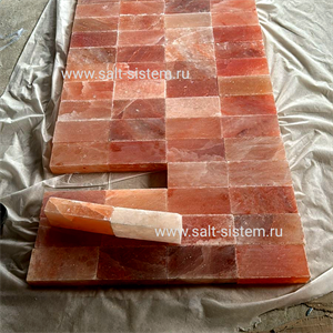 СОЛЯНОЙ КИРПИЧ С ПРОПИЛОМ 20х10х5 см шлифованный  не торцованный 1020