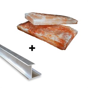 Соляная плитка РЕЛЬЕФНАЯ (20*10*2,5 см.) с пропилом + профиль